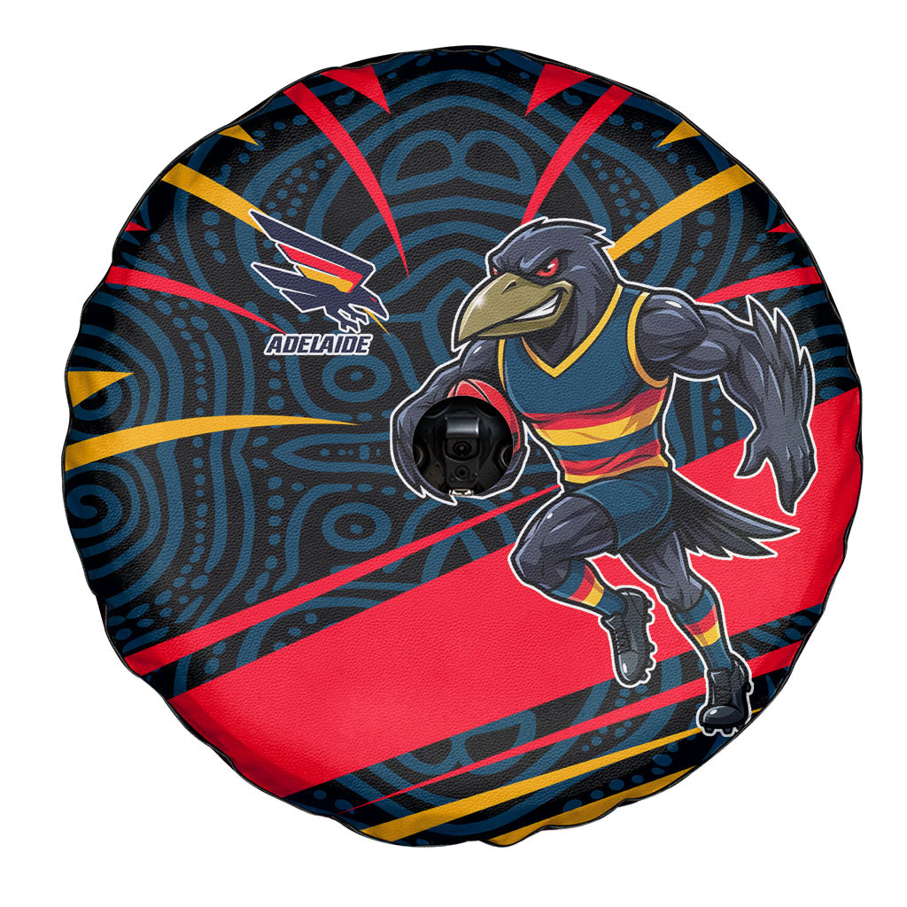 Adelaide Crows Australian Football Spare Tire Cover Fierce Mascot Spirit With Indigenous Pattern Art