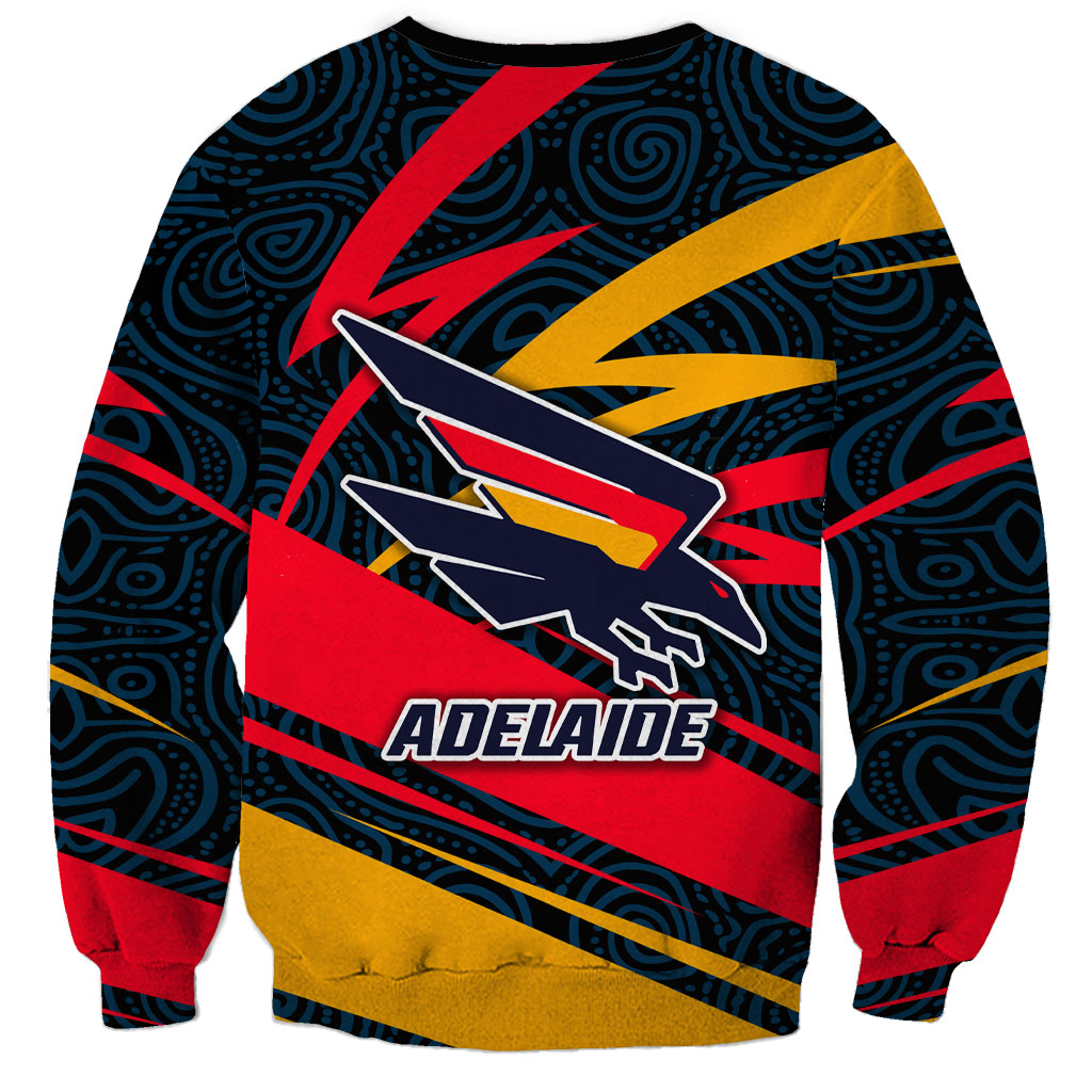 Adelaide Crows Australian Football Sweatshirt Fierce Mascot Spirit With Indigenous Pattern Art