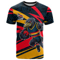 Adelaide Crows Australian Football T Shirt Fierce Mascot Spirit With Indigenous Pattern Art