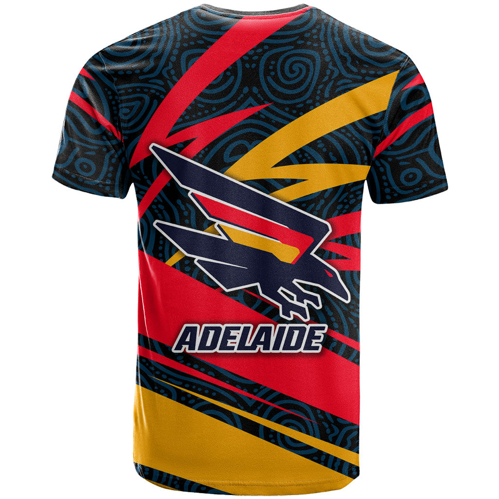 Adelaide Crows Australian Football T Shirt Fierce Mascot Spirit With Indigenous Pattern Art