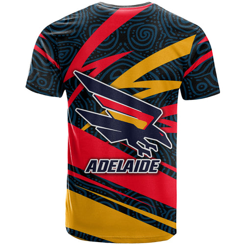 Adelaide Crows Australian Football T Shirt Fierce Mascot Spirit With Indigenous Pattern Art