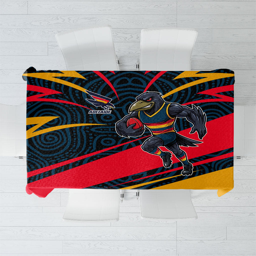 Adelaide Crows Australian Football Tablecloth Fierce Mascot Spirit With Indigenous Pattern Art
