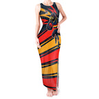 Adelaide Crows Australian Football Tank Maxi Dress Fierce Mascot Spirit With Indigenous Pattern Art