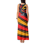 Adelaide Crows Australian Football Tank Maxi Dress Fierce Mascot Spirit With Indigenous Pattern Art