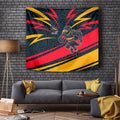 Adelaide Crows Australian Football Tapestry Fierce Mascot Spirit With Indigenous Pattern Art