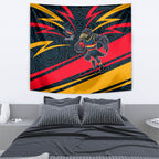 Adelaide Crows Australian Football Tapestry Fierce Mascot Spirit With Indigenous Pattern Art