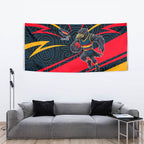 Adelaide Crows Australian Football Tapestry Fierce Mascot Spirit With Indigenous Pattern Art