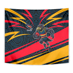 Adelaide Crows Australian Football Tapestry Fierce Mascot Spirit With Indigenous Pattern Art