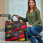 Adelaide Crows Australian Football Travel Bag Fierce Mascot Spirit With Indigenous Pattern Art