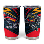 Adelaide Crows Australian Football Tumbler Cup Fierce Mascot Spirit With Indigenous Pattern Art
