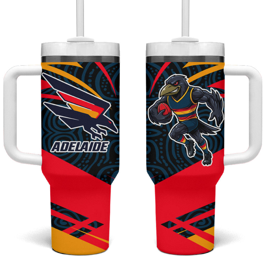 Adelaide Crows Australian Football Tumbler With Handle Fierce Mascot Spirit With Indigenous Pattern Art