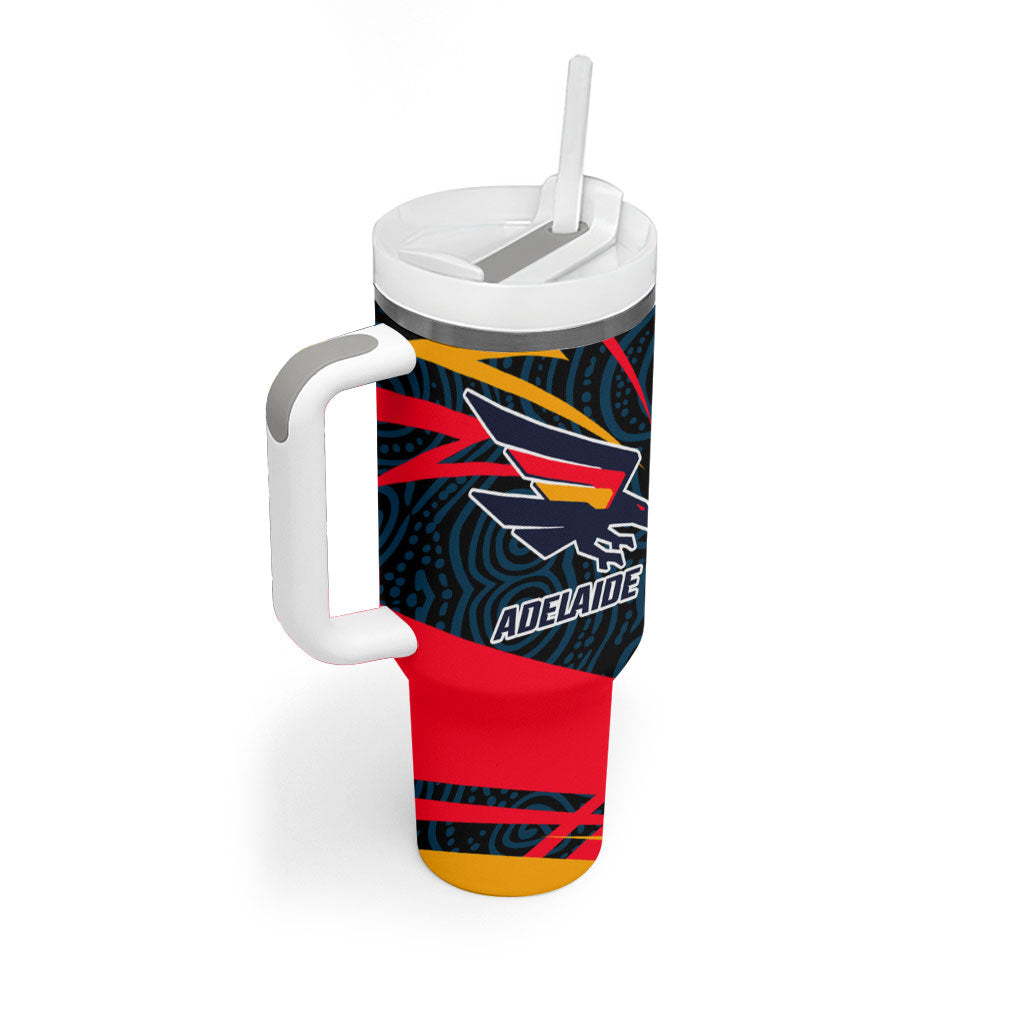 Adelaide Crows Australian Football Tumbler With Handle Fierce Mascot Spirit With Indigenous Pattern Art