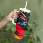 Adelaide Crows Australian Football Tumbler With Handle Fierce Mascot Spirit With Indigenous Pattern Art
