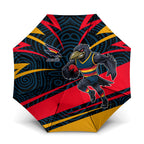 Adelaide Crows Australian Football Umbrella Fierce Mascot Spirit With Indigenous Pattern Art