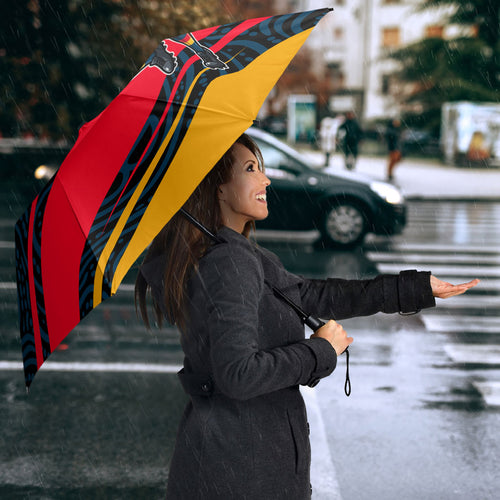 Adelaide Crows Australian Football Umbrella Fierce Mascot Spirit With Indigenous Pattern Art