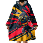 Adelaide Crows Australian Football Wearable Blanket Hoodie Fierce Mascot Spirit With Indigenous Pattern Art