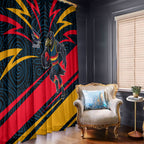 Adelaide Crows Australian Football Window Curtain Fierce Mascot Spirit With Indigenous Pattern Art