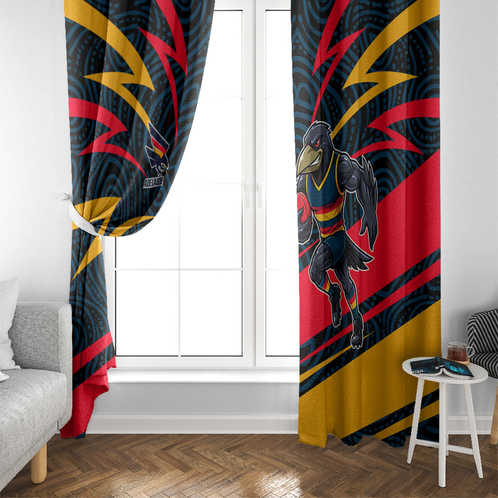 Adelaide Crows Australian Football Window Curtain Fierce Mascot Spirit With Indigenous Pattern Art