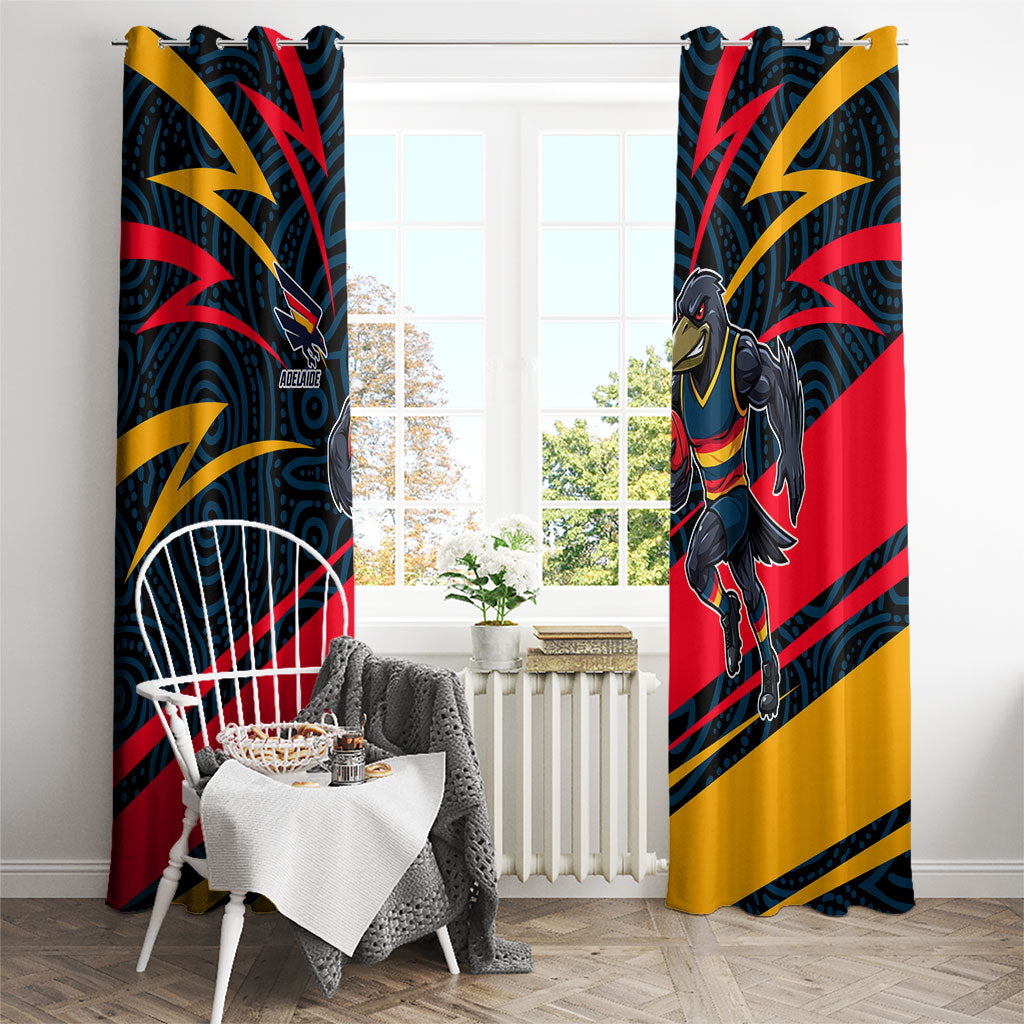 Adelaide Crows Australian Football Window Curtain Fierce Mascot Spirit With Indigenous Pattern Art
