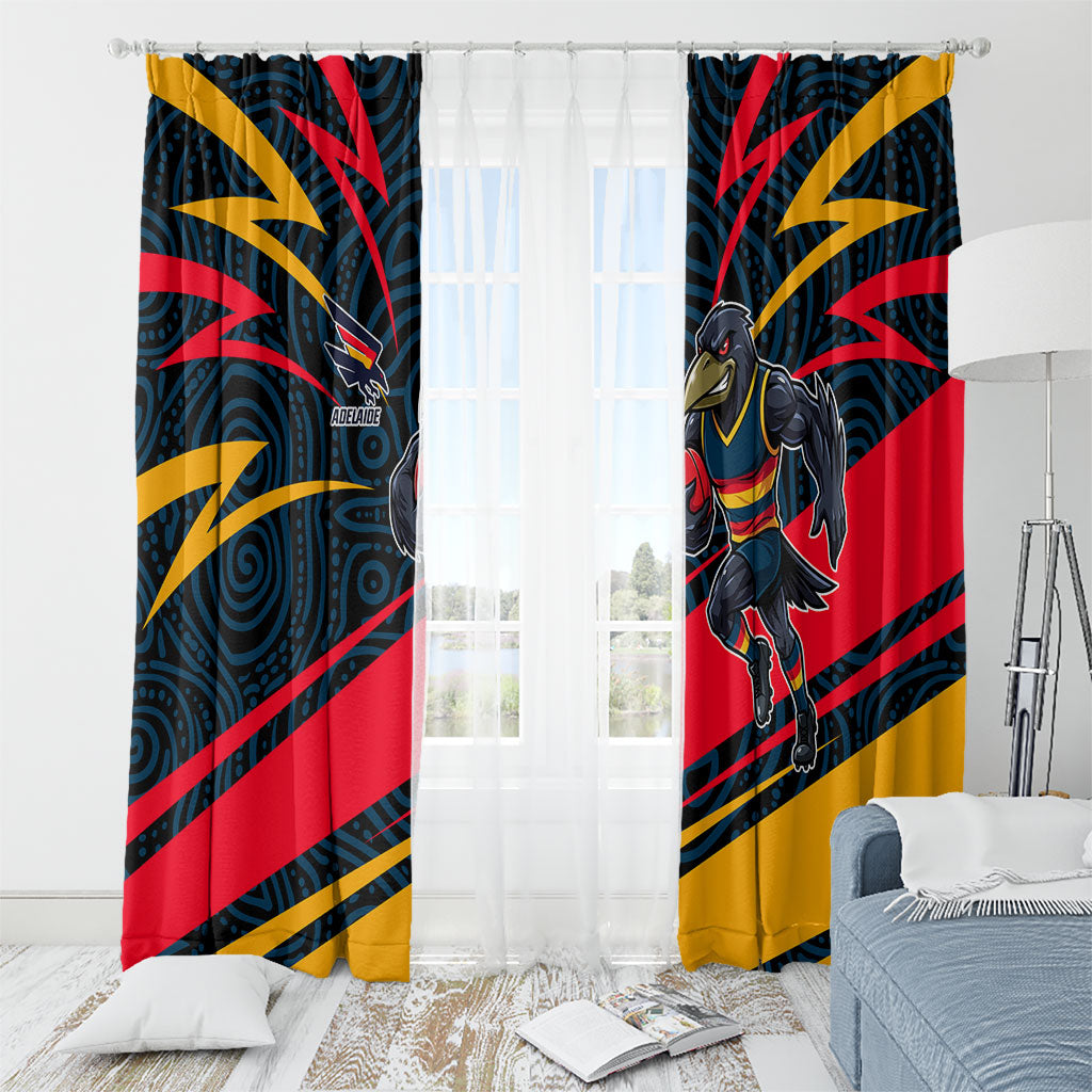 Adelaide Crows Australian Football Window Curtain Fierce Mascot Spirit With Indigenous Pattern Art
