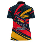 Adelaide Crows Australian Football Women Polo Shirt Fierce Mascot Spirit With Indigenous Pattern Art