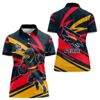 Adelaide Crows Australian Football Women Polo Shirt Fierce Mascot Spirit With Indigenous Pattern Art