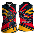 Adelaide Crows Australian Football Women Sleeveless Polo Shirt Fierce Mascot Spirit With Indigenous Pattern Art