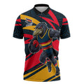 Adelaide Crows Australian Football Zipper Polo Shirt Fierce Mascot Spirit With Indigenous Pattern Art