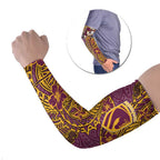 Personalised Brisbane Broncos Arm Sleeves Polynesian Tribal Pattern With Rugby Horse Mascot Art