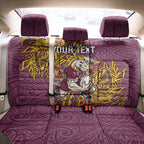 Personalised Brisbane Broncos Back Car Seat Cover Polynesian Tribal Pattern With Rugby Horse Mascot Art