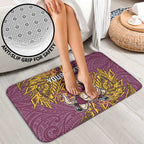 Personalised Brisbane Broncos Bathroom Set Polynesian Tribal Pattern With Rugby Horse Mascot Art