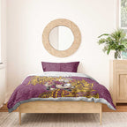 Personalised Brisbane Broncos Bedding Set Polynesian Tribal Pattern With Rugby Horse Mascot Art