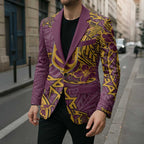 Personalised Brisbane Broncos Blazer Polynesian Tribal Pattern With Rugby Horse Mascot Art
