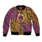 Personalised Brisbane Broncos Bomber Jacket Polynesian Tribal Pattern With Rugby Horse Mascot Art