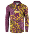 Personalised Brisbane Broncos Button Sweatshirt Polynesian Tribal Pattern With Rugby Horse Mascot Art