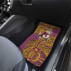 Personalised Brisbane Broncos Car Mats Polynesian Tribal Pattern With Rugby Horse Mascot Art