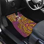 Personalised Brisbane Broncos Car Mats Polynesian Tribal Pattern With Rugby Horse Mascot Art
