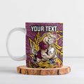 Personalised Brisbane Broncos Ceramic Mug Polynesian Tribal Pattern With Rugby Horse Mascot Art