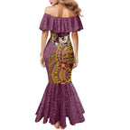 Personalised Brisbane Broncos Family Matching Mermaid Dress and Hawaiian Shirt Polynesian Tribal Pattern With Rugby Horse Mascot Art