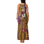 Personalised Brisbane Broncos Family Matching Tank Maxi Dress and Hawaiian Shirt Polynesian Tribal Pattern With Rugby Horse Mascot Art
