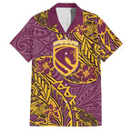 Personalised Brisbane Broncos Hawaiian Shirt Polynesian Tribal Pattern With Rugby Horse Mascot Art