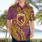 Personalised Brisbane Broncos Hawaiian Shirt Polynesian Tribal Pattern With Rugby Horse Mascot Art