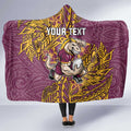 Personalised Brisbane Broncos Hooded Blanket Polynesian Tribal Pattern With Rugby Horse Mascot Art