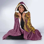Personalised Brisbane Broncos Hooded Blanket Polynesian Tribal Pattern With Rugby Horse Mascot Art