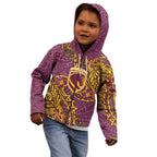 Personalised Brisbane Broncos Kid Hoodie Polynesian Tribal Pattern With Rugby Horse Mascot Art