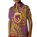 Personalised Brisbane Broncos Kid Polo Shirt Polynesian Tribal Pattern With Rugby Horse Mascot Art