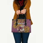 Personalised Brisbane Broncos Leather Bag Polynesian Tribal Pattern With Rugby Horse Mascot Art