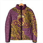 Personalised Brisbane Broncos Padded Jacket Polynesian Tribal Pattern With Rugby Horse Mascot Art