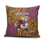 Personalised Brisbane Broncos Pillow Cover Polynesian Tribal Pattern With Rugby Horse Mascot Art
