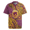 Personalised Brisbane Broncos Rugby Jersey Polynesian Tribal Pattern With Rugby Horse Mascot Art